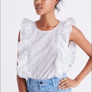 Madewell Eyelet Ruffle Blouse
